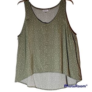 Lover Fire Jr Xl sage green white dots pullover top. 450